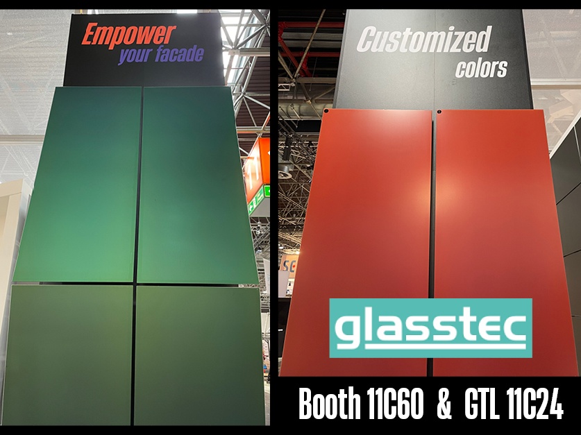 Farbige Solarmodule auf der glasstec in Düsseldorf | DE