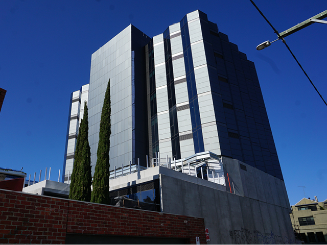 Colored solar modules at an enormous height