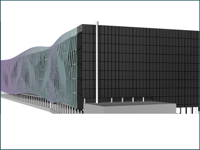 Solararchitektur an der Fassade von DHL in Schkeuditz | DE